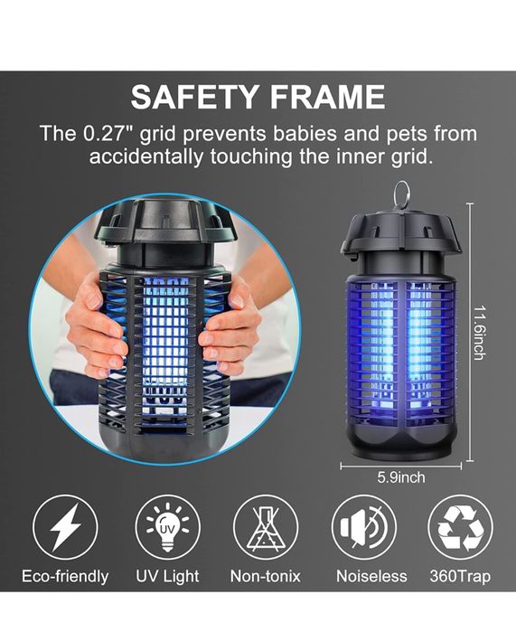 Lampa do zabijania komarów 20W UV Elektryczna łapka na muchy