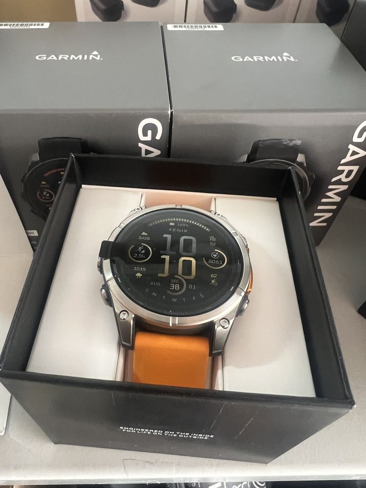 Годинник Garmin Fenix 8 47 mm AMOLED Sapphire Tit. Spark orange/graph