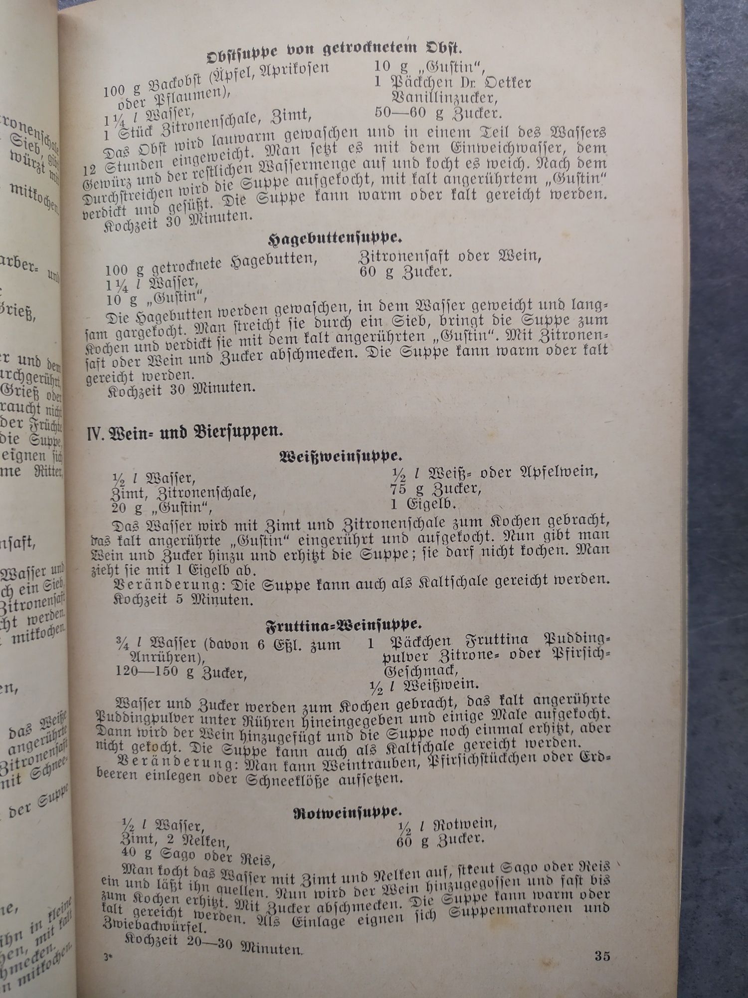 Książka kucharska w j .niemieckim z 1937 roku .