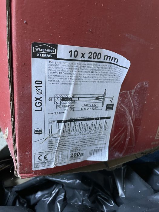 Dyble do styropianu * kołki * 20 cm * metalowy trzpien