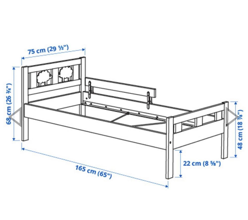 Красиве дитяче ліжко IKEA з матрасом, кровать Ikea, JYSK. Комод