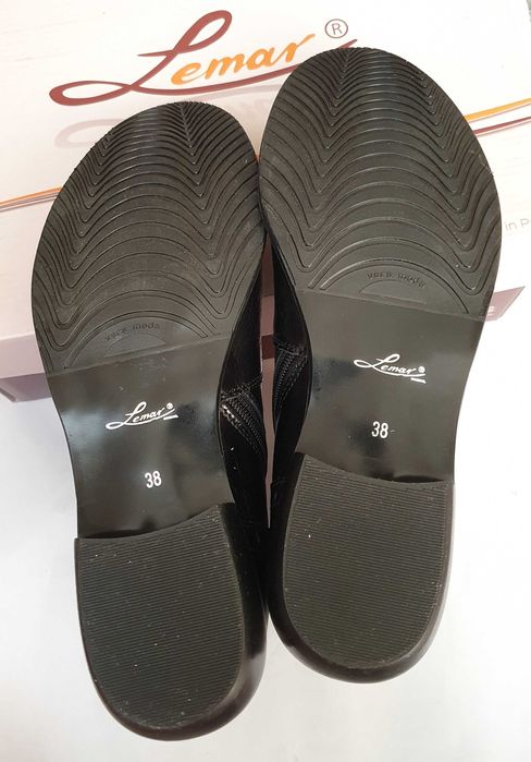 Botki sztyblety kowbojki damskie LEMAR skóra 100% ocieplane rozmiar 38