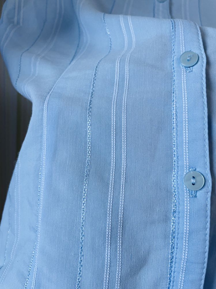 perkins/Рубашка/блуза/блузка 44 розмір блакитна/голубая/короткий рукав