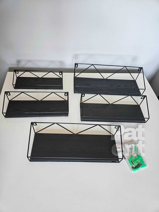 Loftowe kwietnik dekoracja ścienna półki 5 sztuk czarna