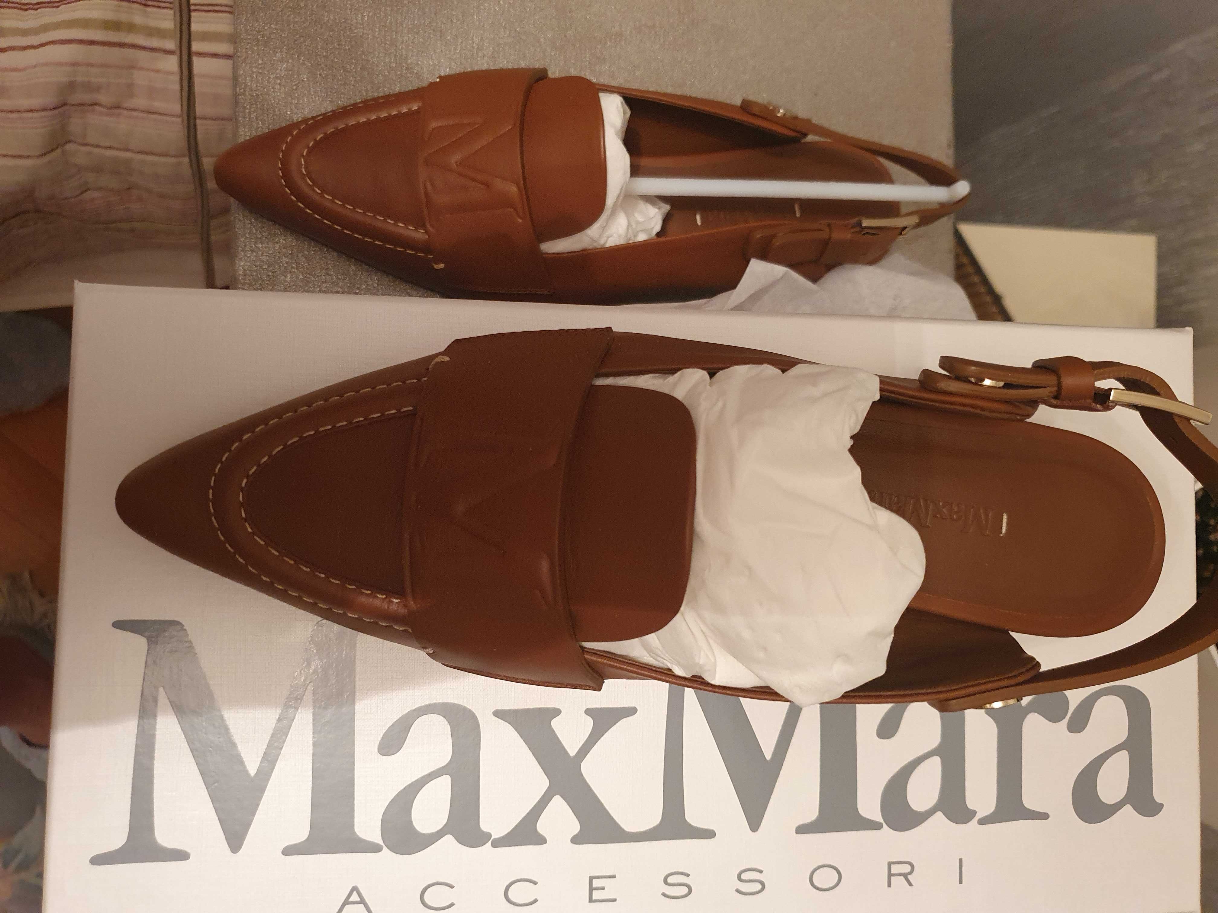 BalerinyMaxMara,skóra,r37,kolor camel,wspaniały model,styl+ klasa,Nowe