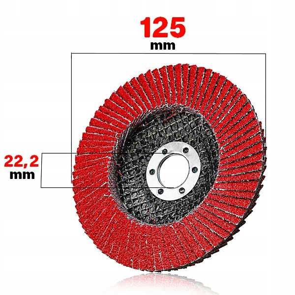 Tarcza ścierna listkowa piórkowa CERAMICZNA SZLIFOWANIA LAMELKA 125MM