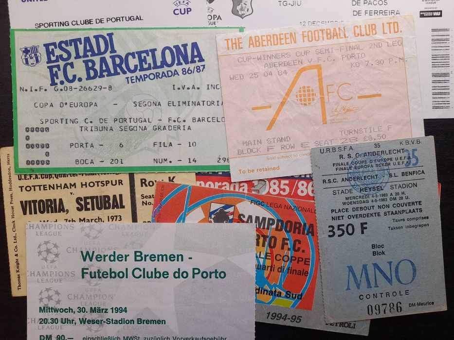 Dezenas de bilhete Benfica Sporting Porto Portugal para troca