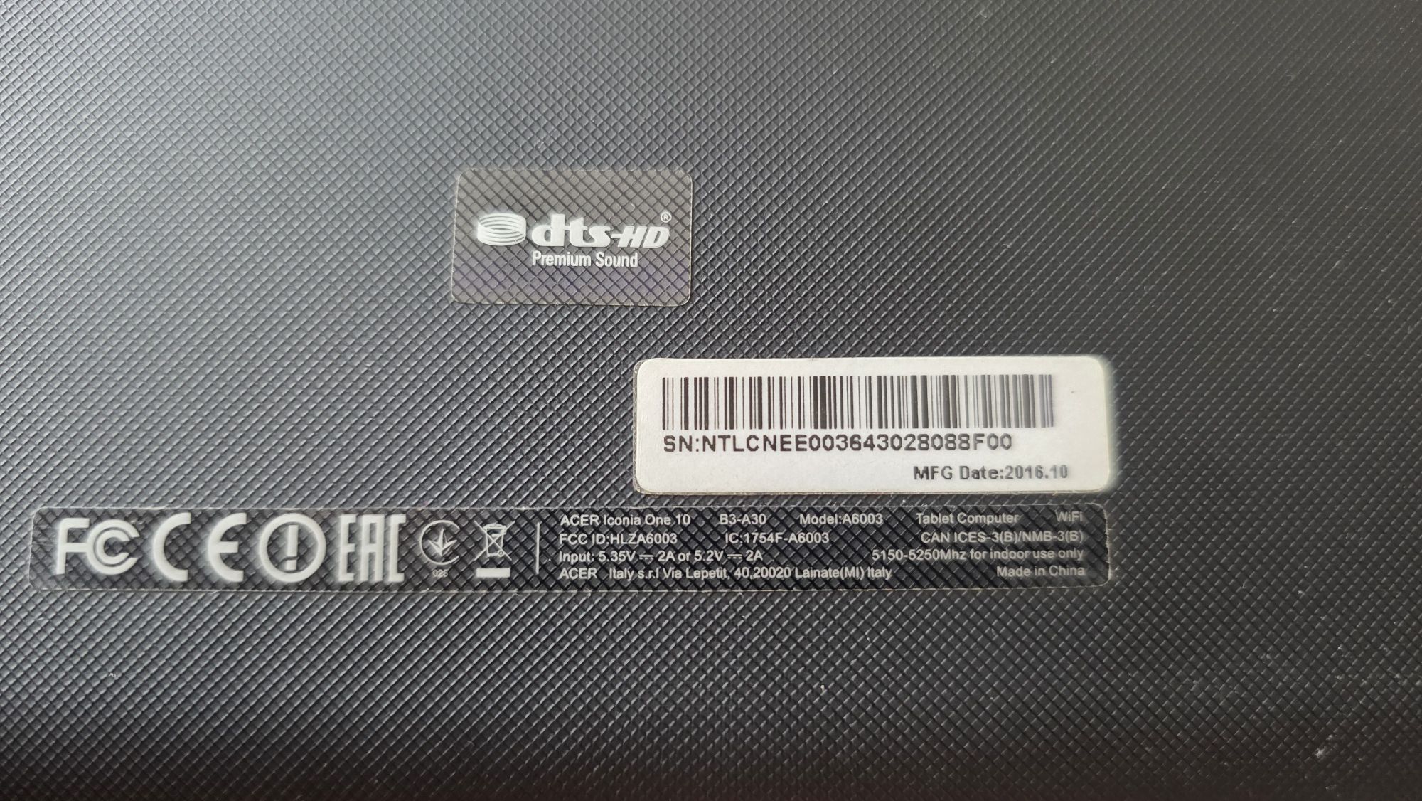 Tablet Acer Iconia p peças