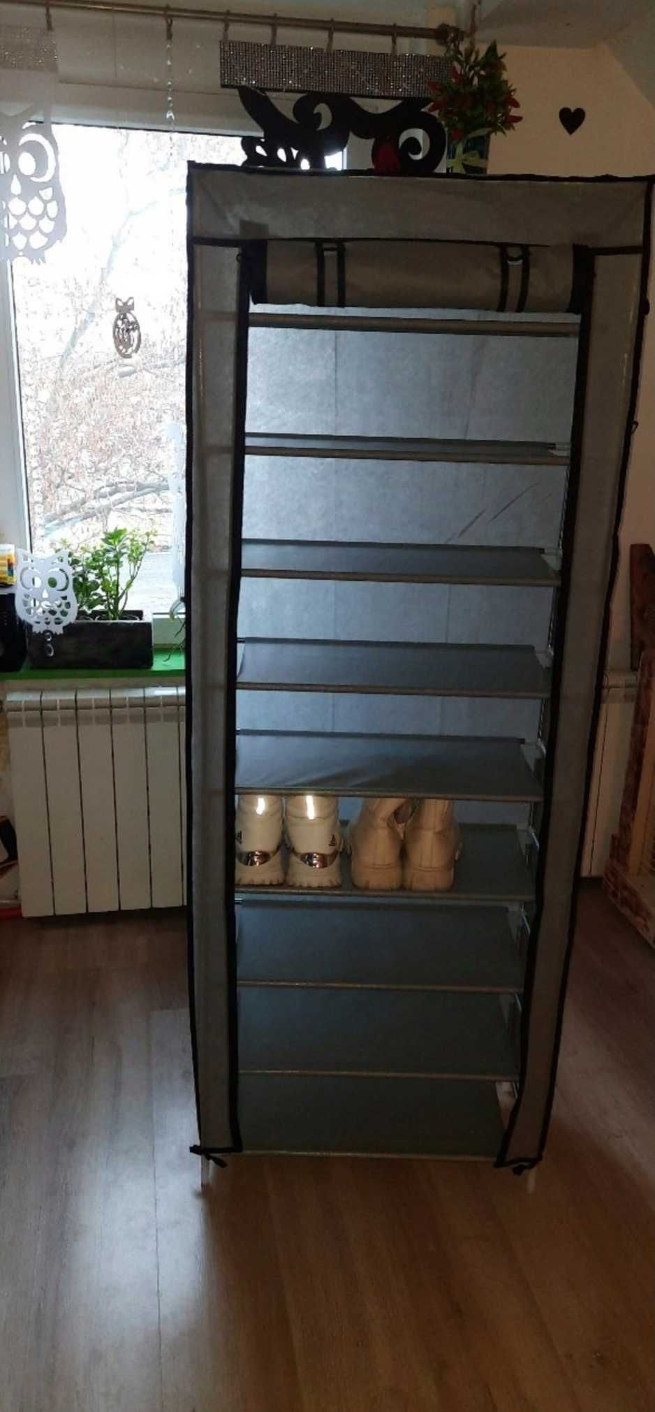Pojemny Organizer do Garderoba Materiałowy Szary