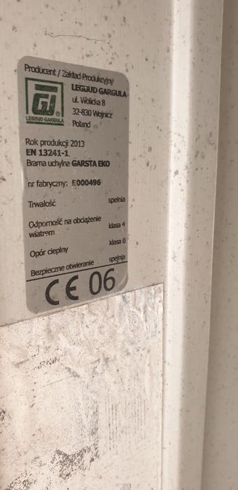 Brama garażowa szeroka 2.48 wysoka 2.10