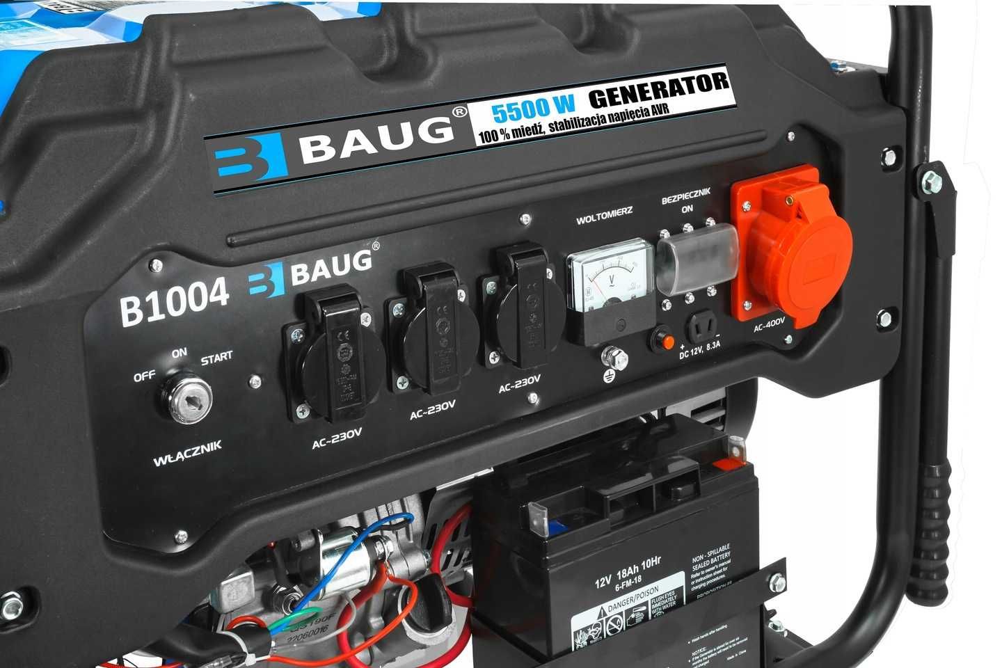 AGREGAT PRĄDOTWÓRCZY Inwertorowy 5500W Generator Przenośny 400V 4-SUW