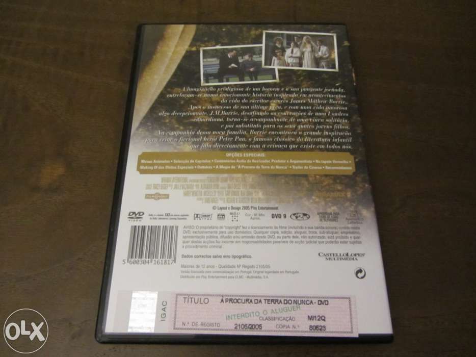 À procura da terra do nunca - filme em DVD original