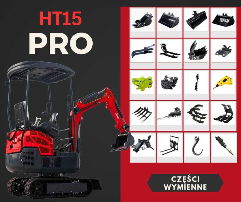 Minikoparka mini koparka gąsienicowa Delphi HT15 PRO bez kabiny 1200kg