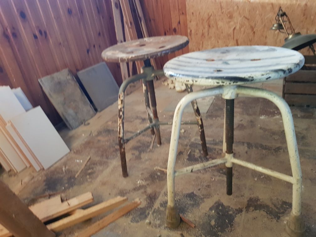 Taboret lekarski prl loft siedzisko