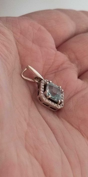 Кулон серебряный подвеска с голубым камнем