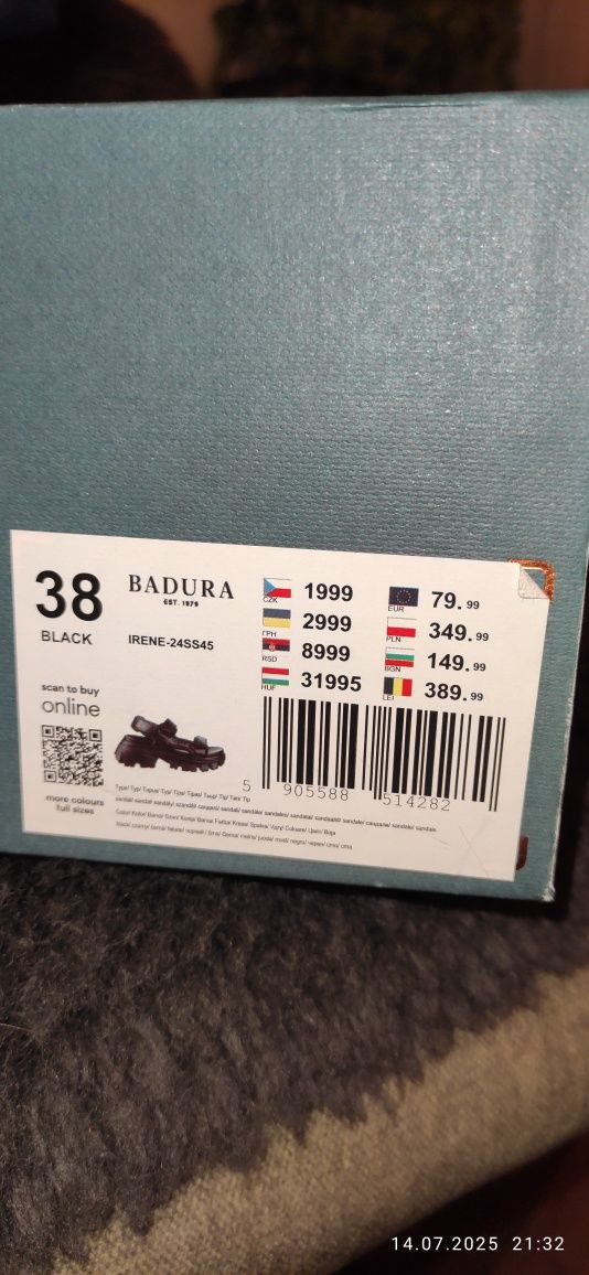 Sandały Badura 39 skóra jak nowe