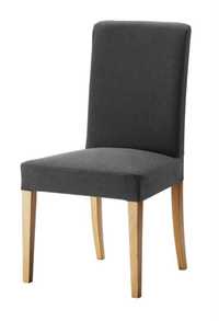 Komplet krzeseł drewnianych Bergmund Ikea Henriksdal dąb szare