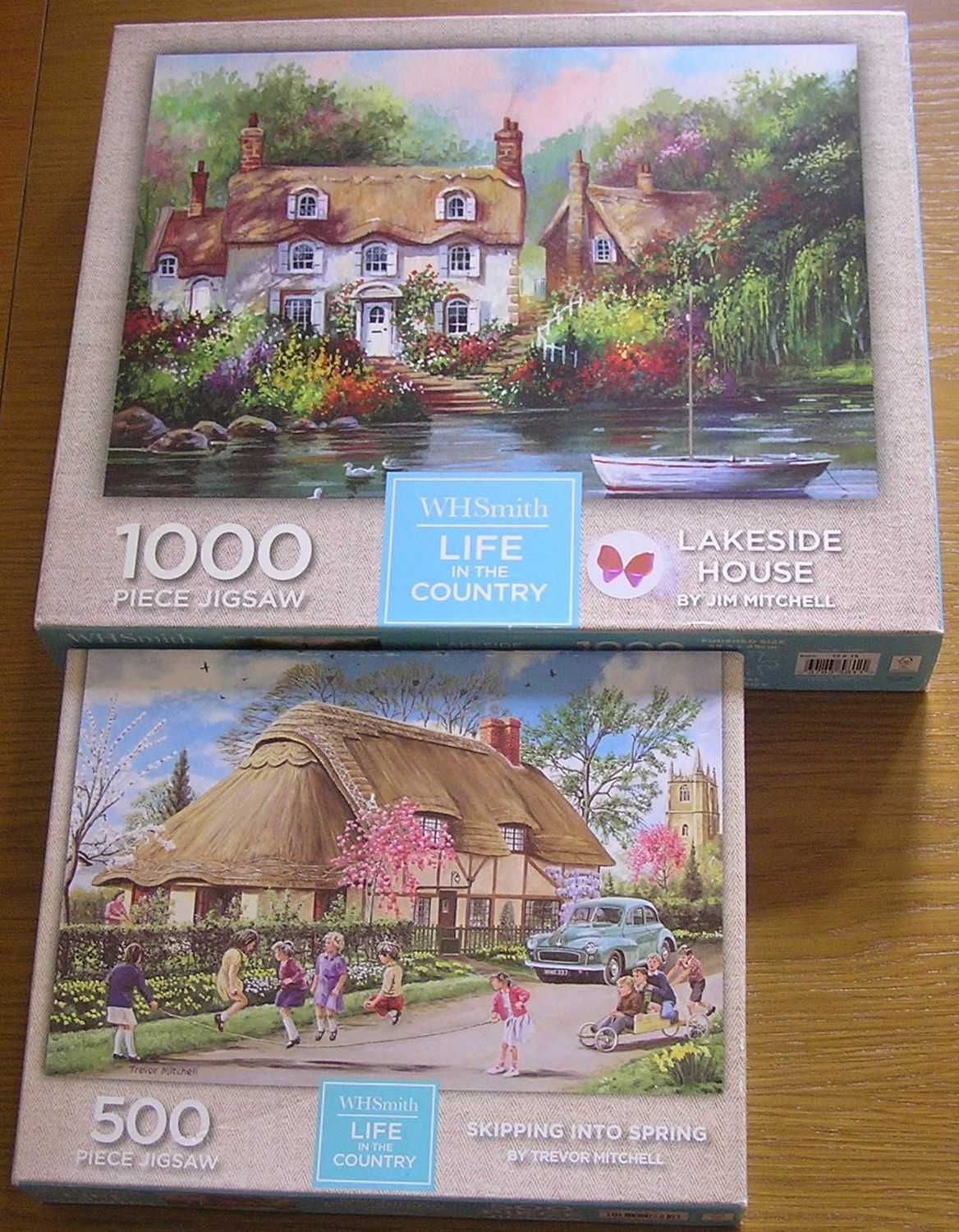 Zestaw puzzli WHSmith 1000 + 500 - Life in the country - kompletne