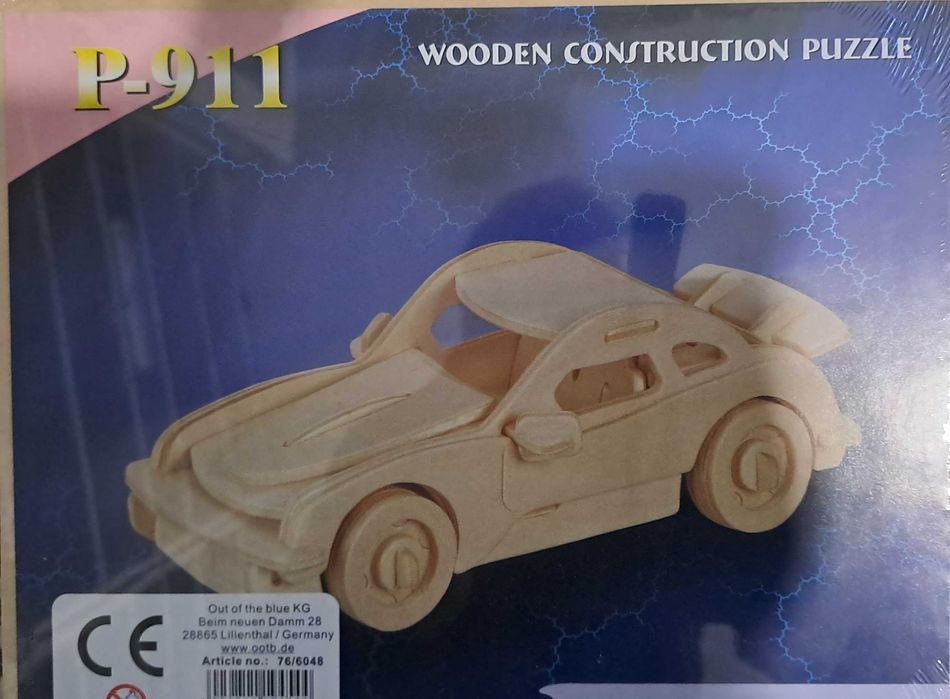 2 Puzzles de construção em madeira