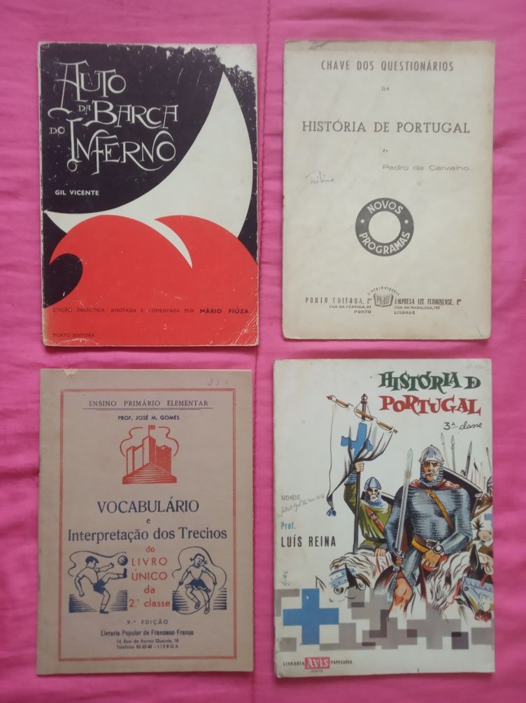 Lote de Livros ANTIGOS, Escolares e outros, Edições raras.
