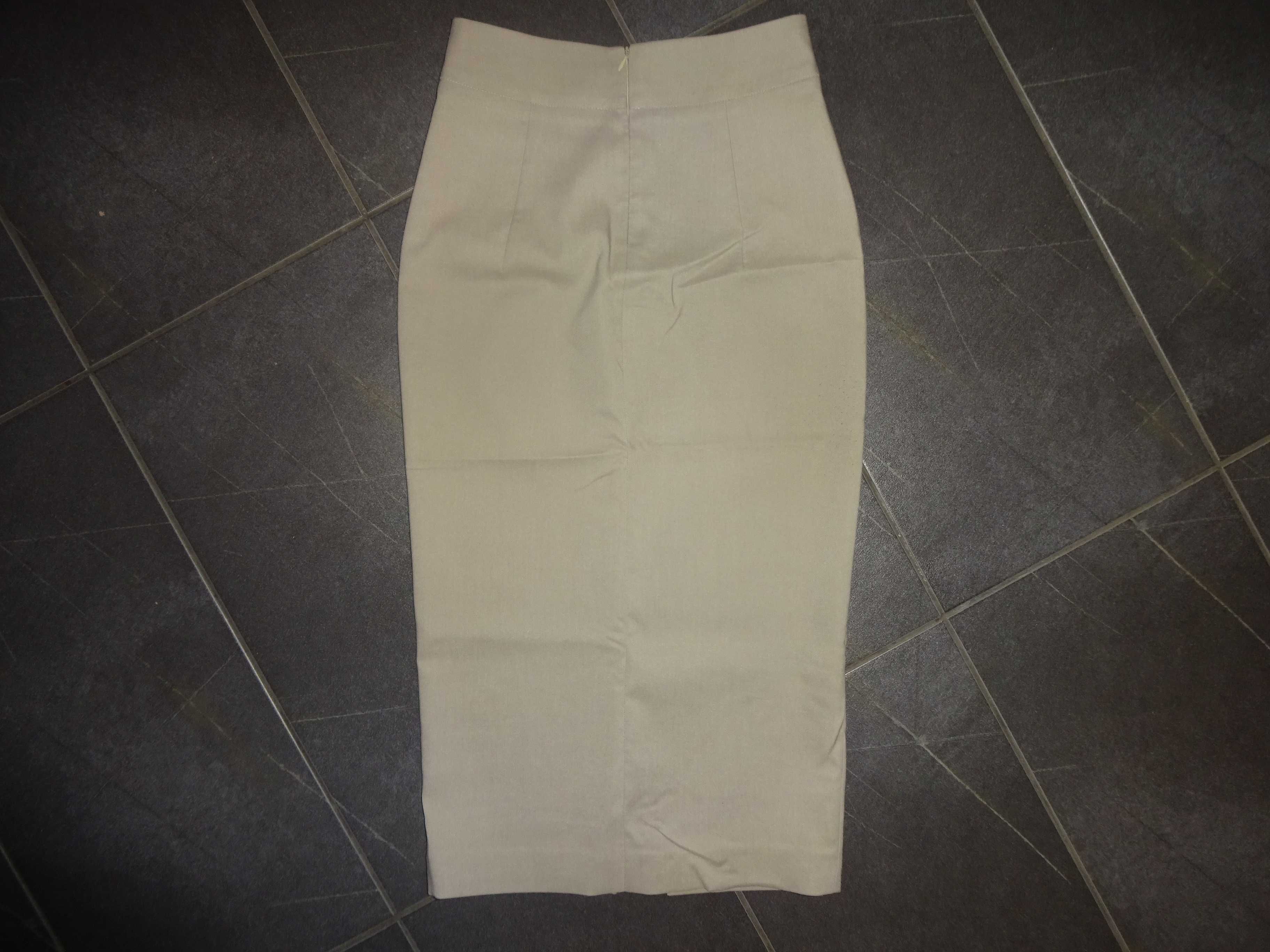 PAKO LORENTE elegancka jasna ołówkowa spódnica r. 34