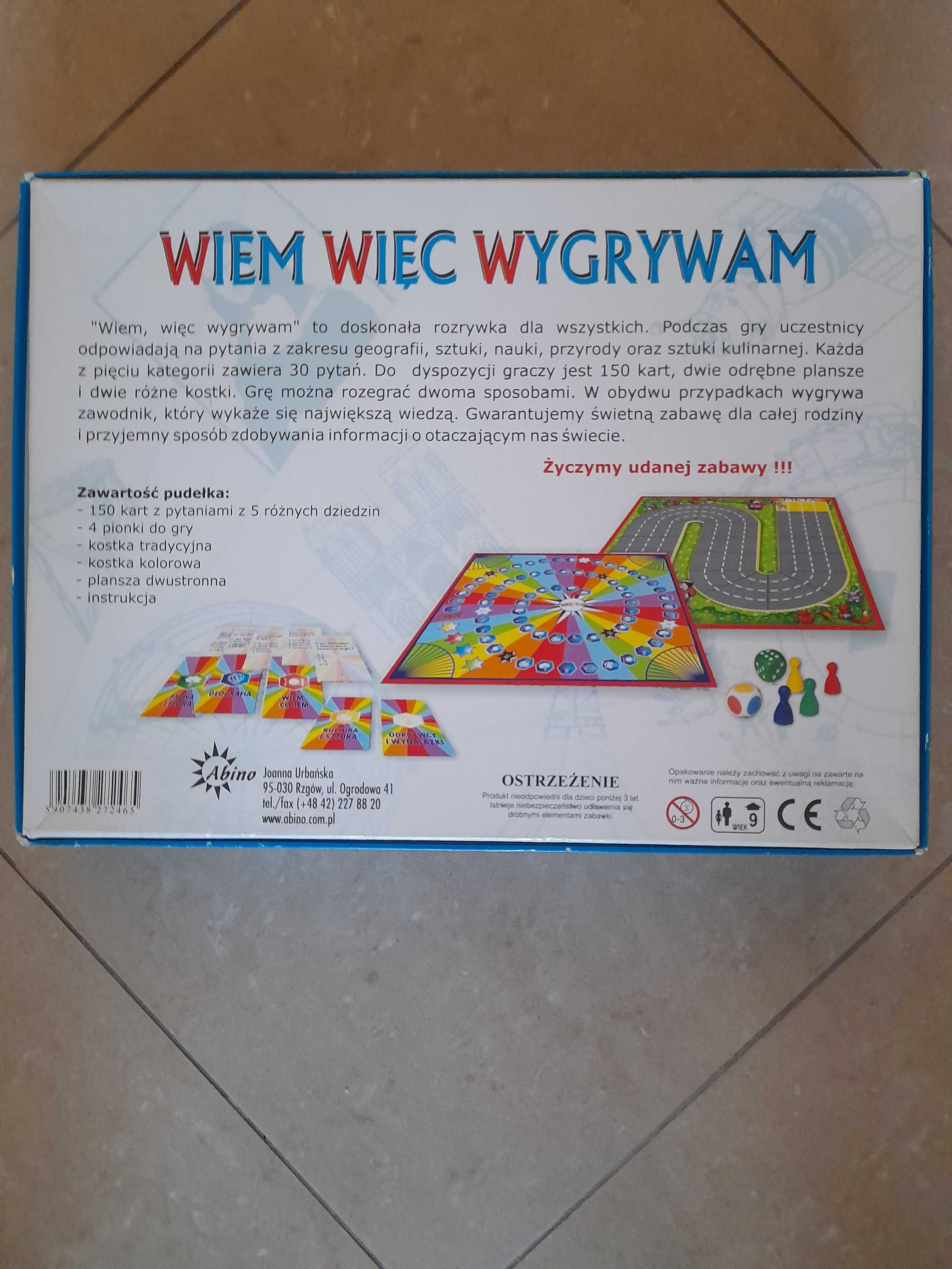 gra planszowa WIEM WIĘC WYGRYWAM