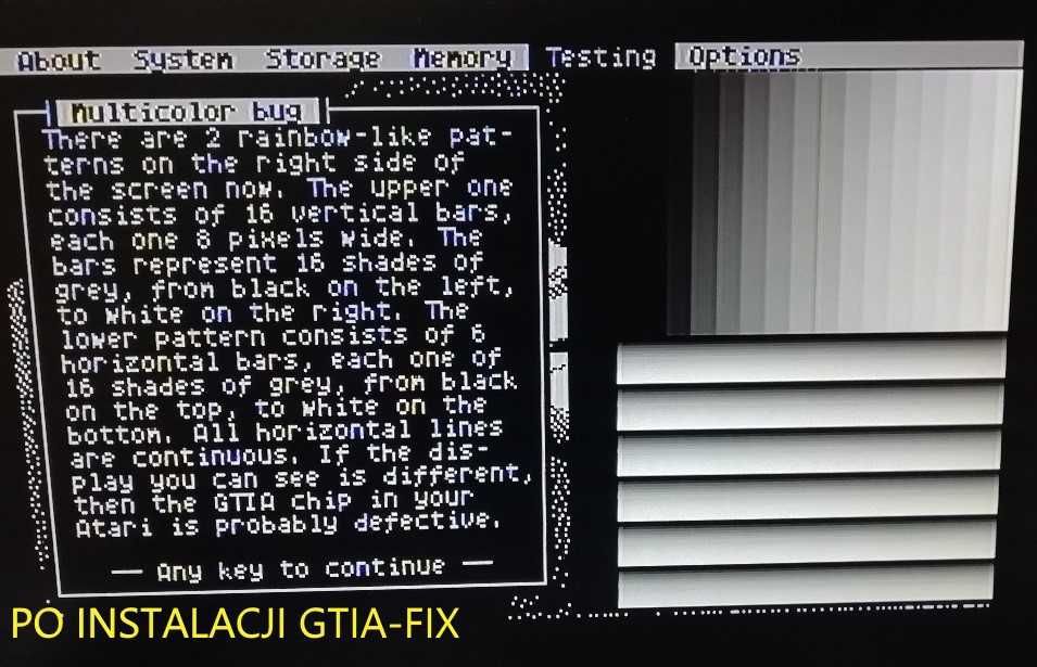 Atari 65 XE / 130 XE / 800 XE GTIA FIXER darmowy montaż