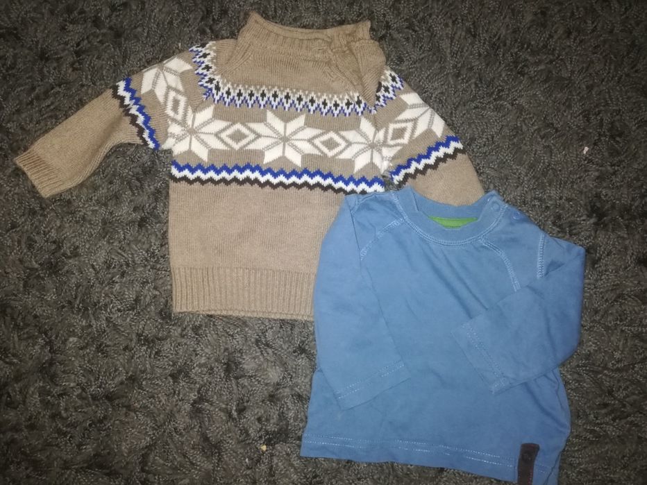 Paczka ubrań dla chłopaka 68-74 spodnie ogrodniczki koszule