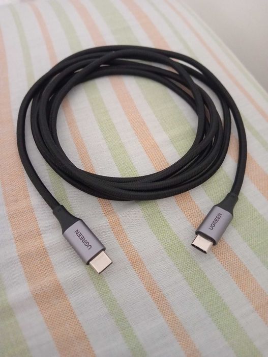 Cabo UGREEN USB-C 5A 100W Trançado Preto 2mts.