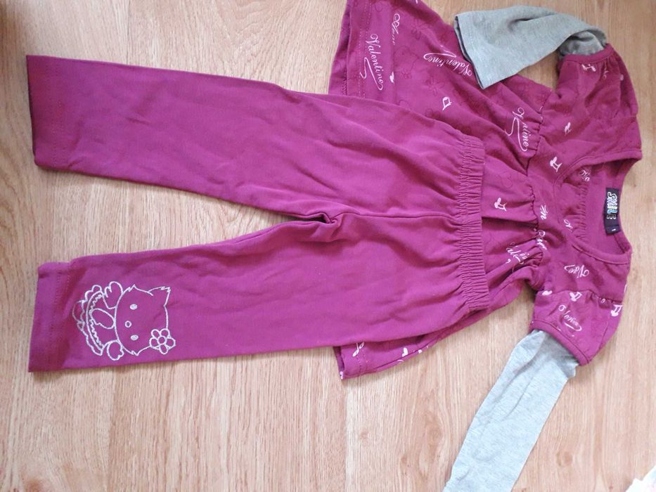 komplet bluzka tunika legginsy 80