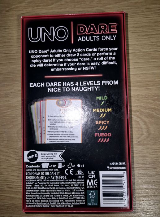 Mattel Gra karciana UNO Dare Adults Only