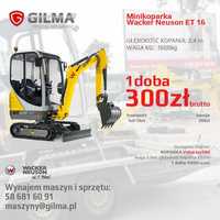 Wynajem Minikoparka Wacker Neuson ET 16 - 299zł, dowóz