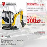 Wynajem Minikoparka Wacker Neuson ET 16 - 299zł, dowóz