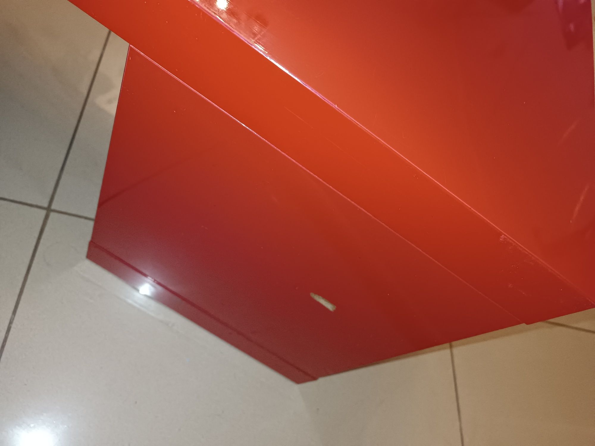Stolik kawowy Ikea czerwony lakier połysk