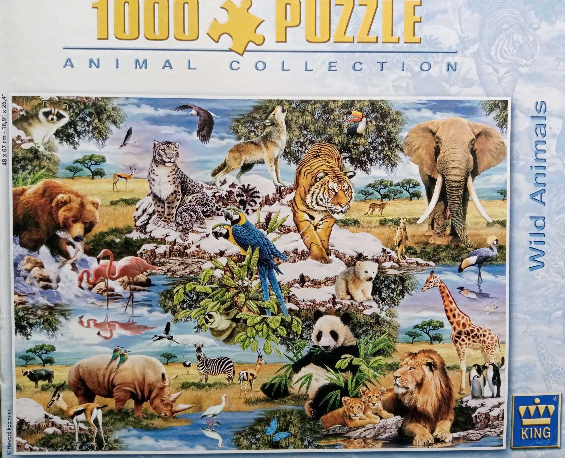 puzzle, 1000, dzikie zwierzęta, Wild Animals, kompletne