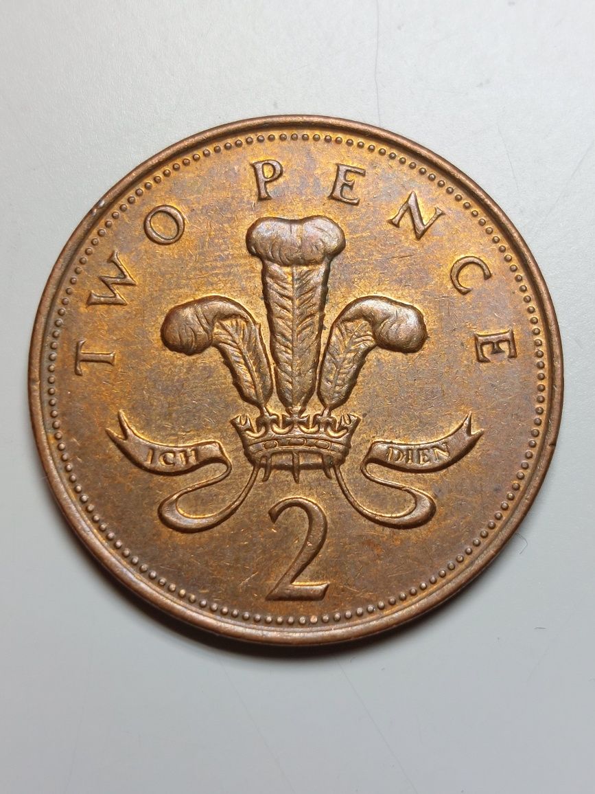 2 pensy pence Anglia moneta królowa Elżbieta II Wielka Brytania 2000