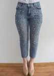 Calzedonia 36 s spodnie jeansy perełki wysoki stan