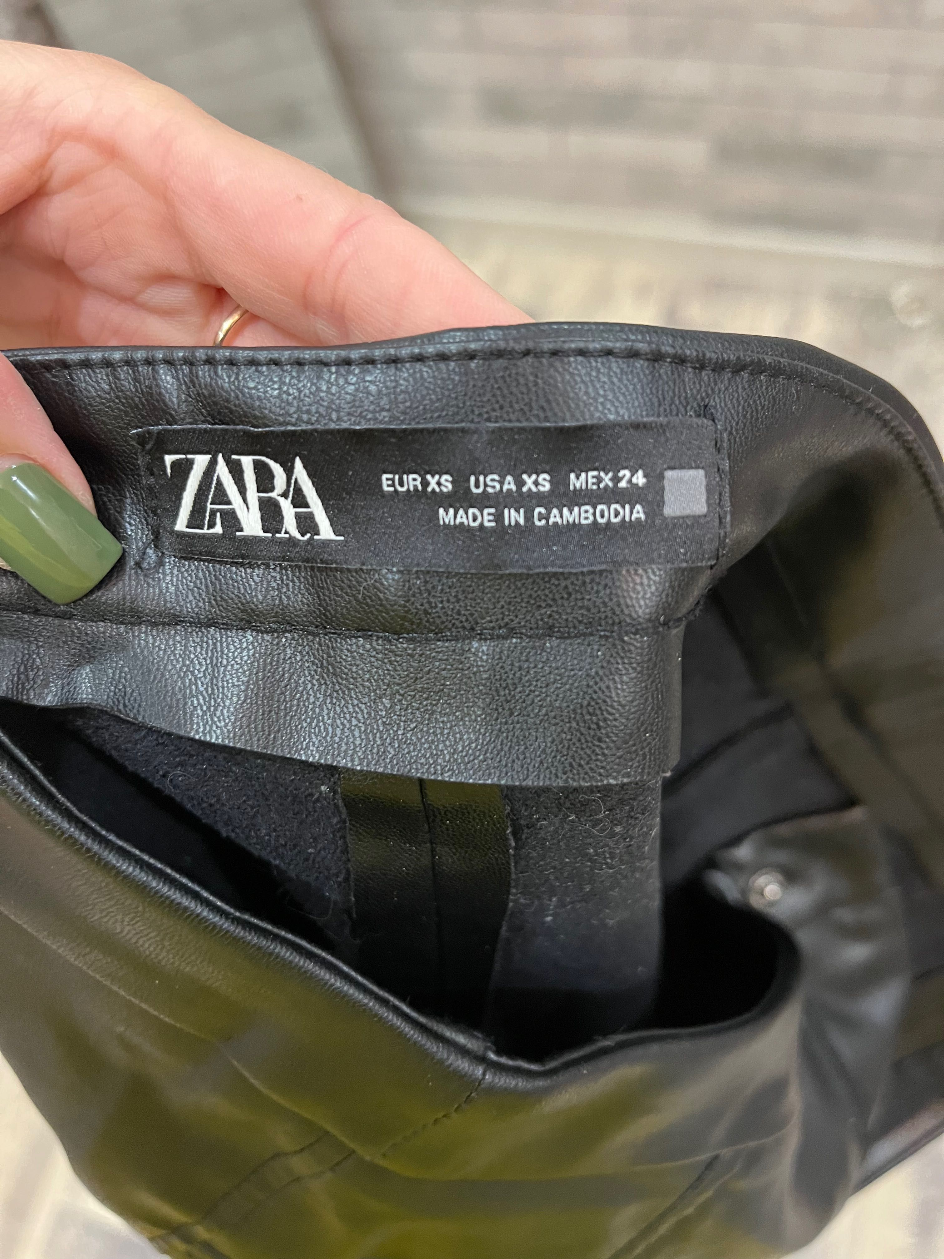 шкіряні штани zara