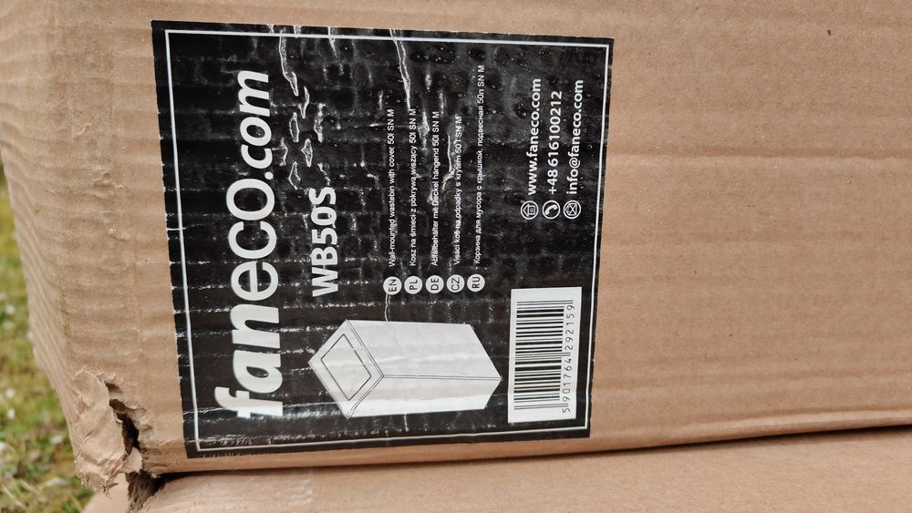 Nowy Kosz na śmieci wiszący 50 l stal szlachetna matowa WB 50S FanEco