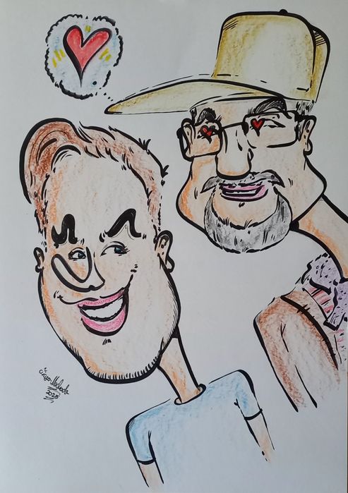 Cartoon simples por fotografia cor ou preto e branco