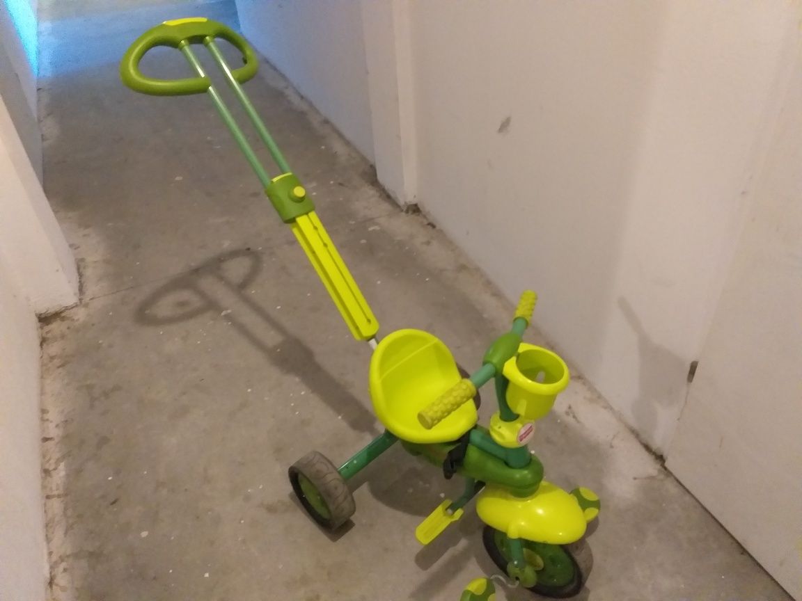 Wózek rowerek jeździk - Fisher Price zielony Lew + gratis