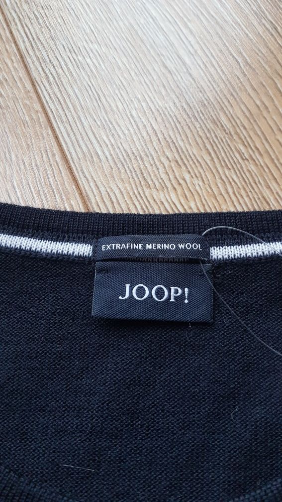 Joop! męski sweter merinos wełna M granatowy wool merino joop sweterek