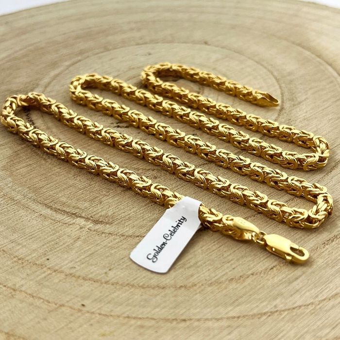 Złoty Łańcuszek Męski Splot Królewski Gruby / Szeroki Srebro 925 + Gra