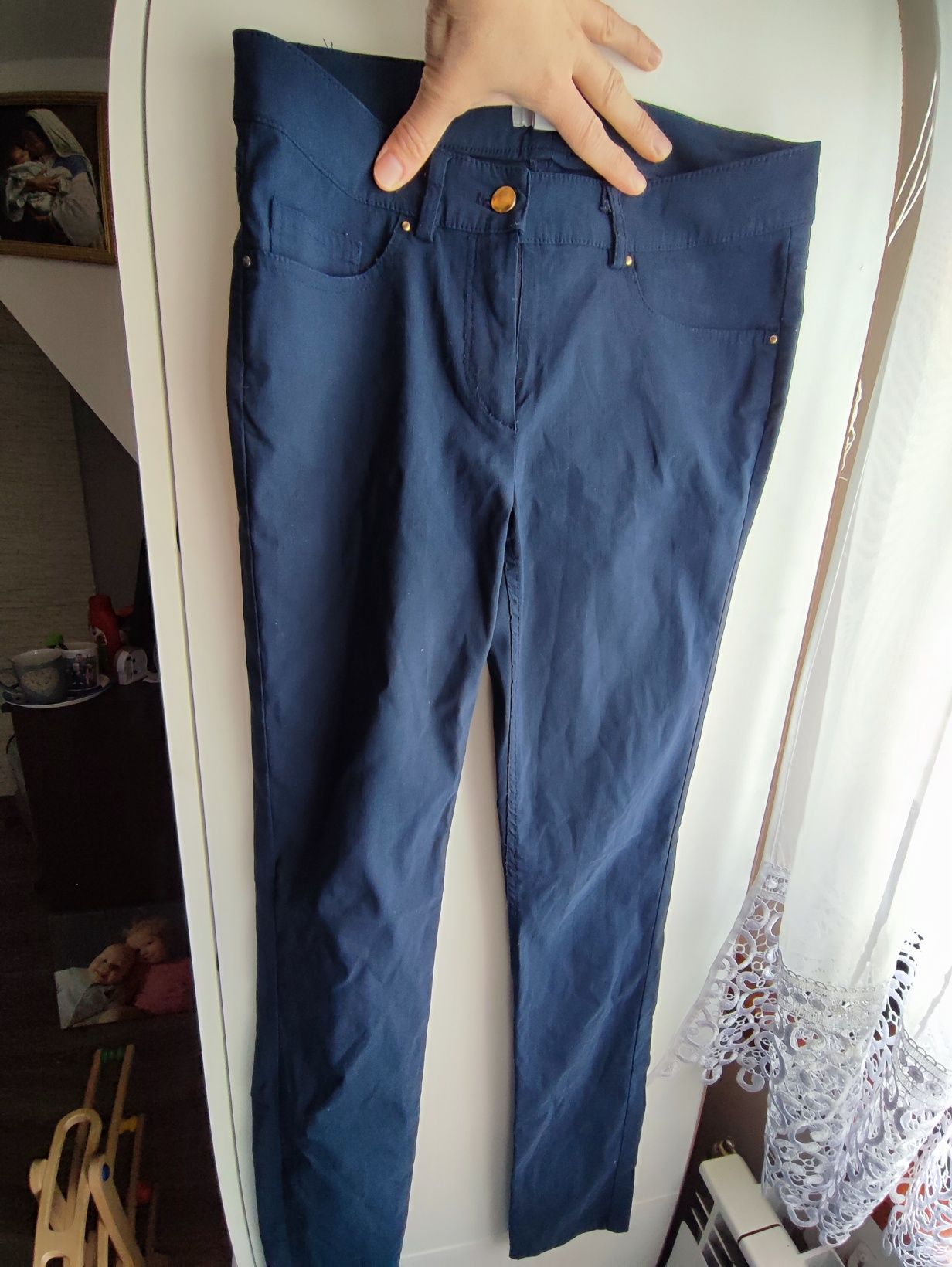 Spodnie eleganckie granatowe damskie s h&m