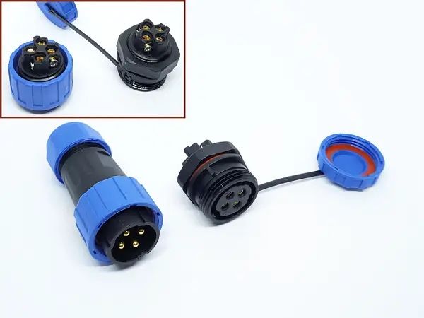 Герметичний роз'єм LD20-4pin IP-68 під викрутку