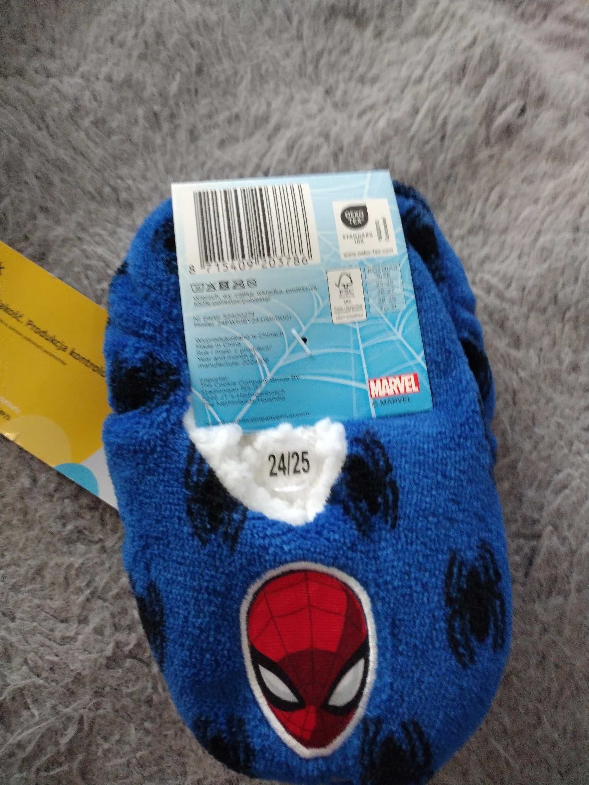 Kapcie dziecięce dla chłopaka z abs Spiderman 24-25 ciepłe