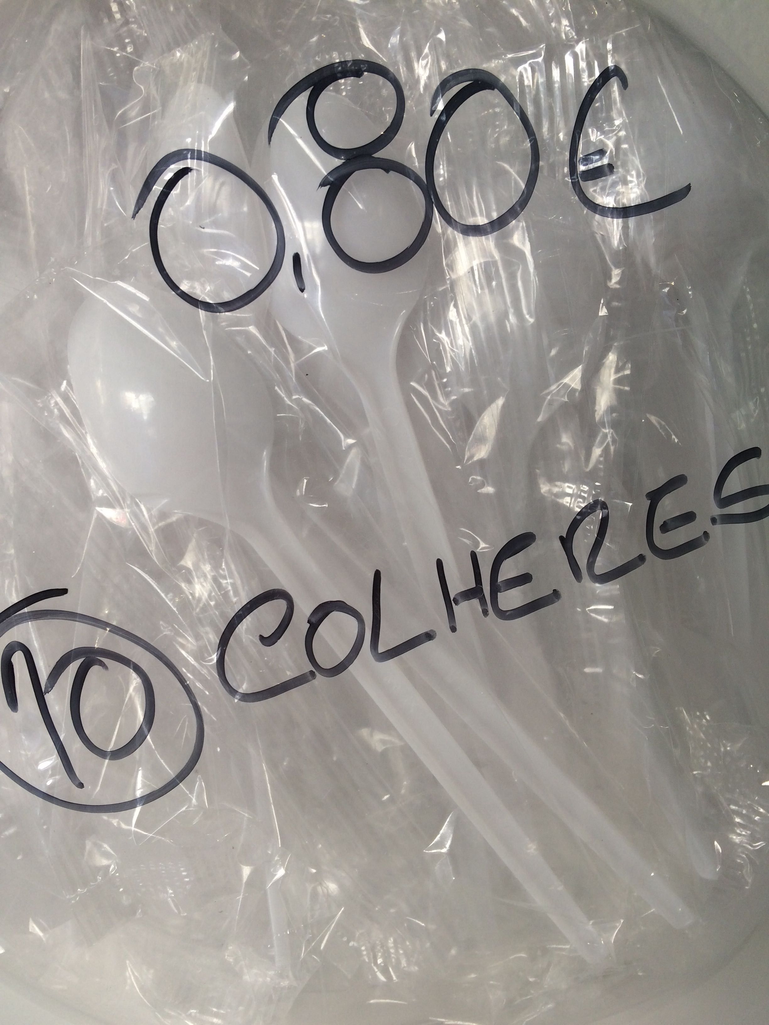 Colher plástico embaladas