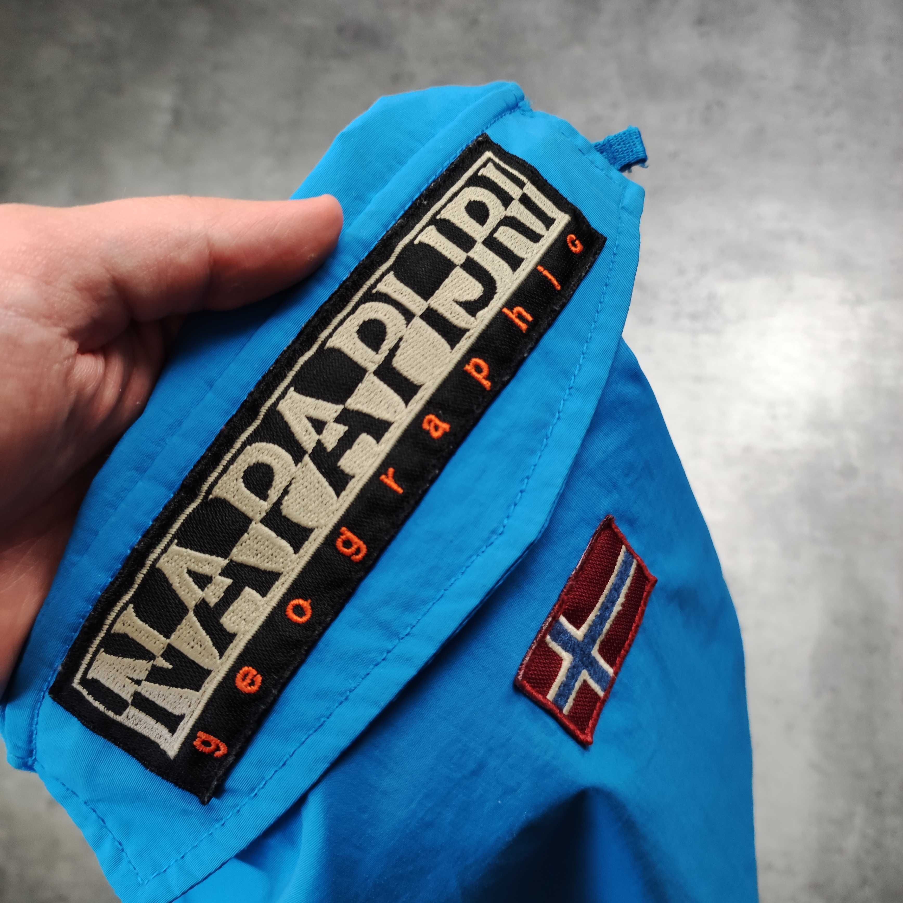 MĘSKA Kurtka Przejściowa Lekka Wiatrówka Anorak Napapijri Kieszonka