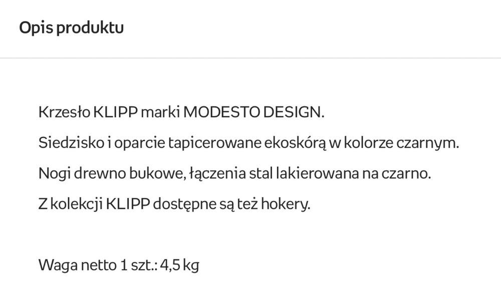Komplet 4 krzeseł tapicerowanych czarnych ekoskóra