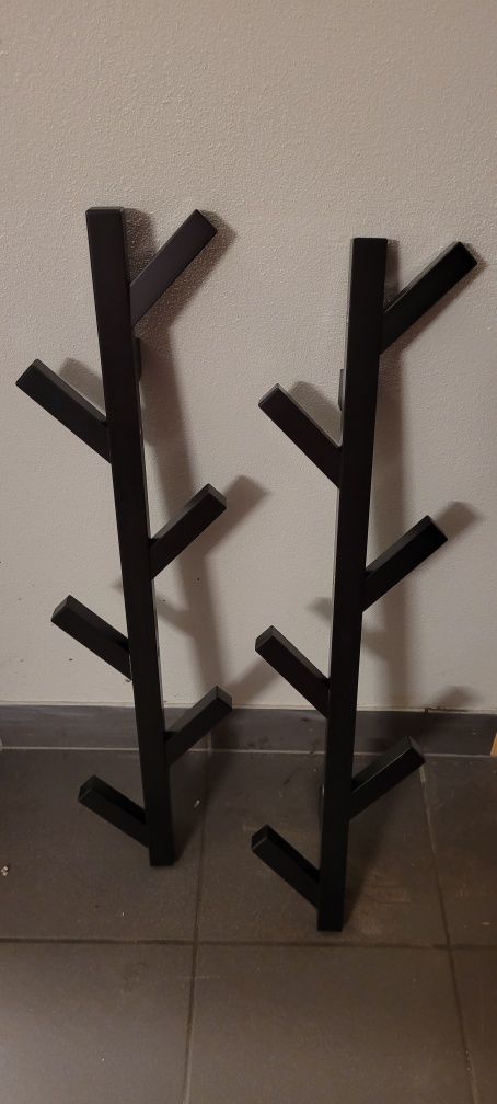 Czarny wieszak drewno Ikea Tjusig 2 sztuki